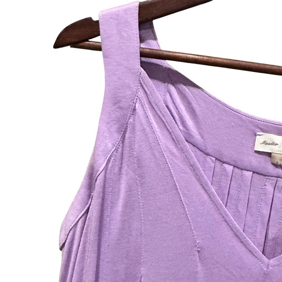 Anthropologie (Meadow Rue) Pleated Lilac Purple V-Neck Tunic Tank (S) NWT $68.00 - Picture 6 of 13